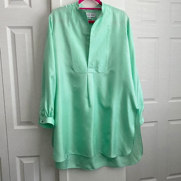 Chris Benz Turquoise Silk Tunic, size 8US - Picture 4 of 10